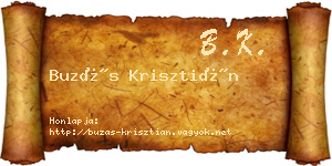 Buzás Krisztián névjegykártya